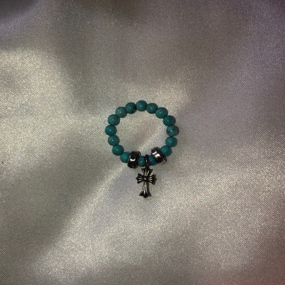 CHROME HEARTS TURQUOISE BEADED RING - Picture 2 of 4